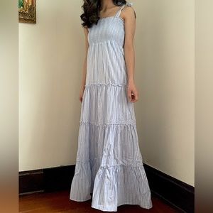 Pink lily Striped Blue Maxi Dress